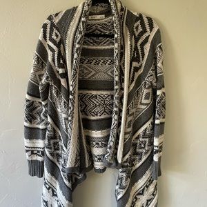 Grey knit wrap sweater